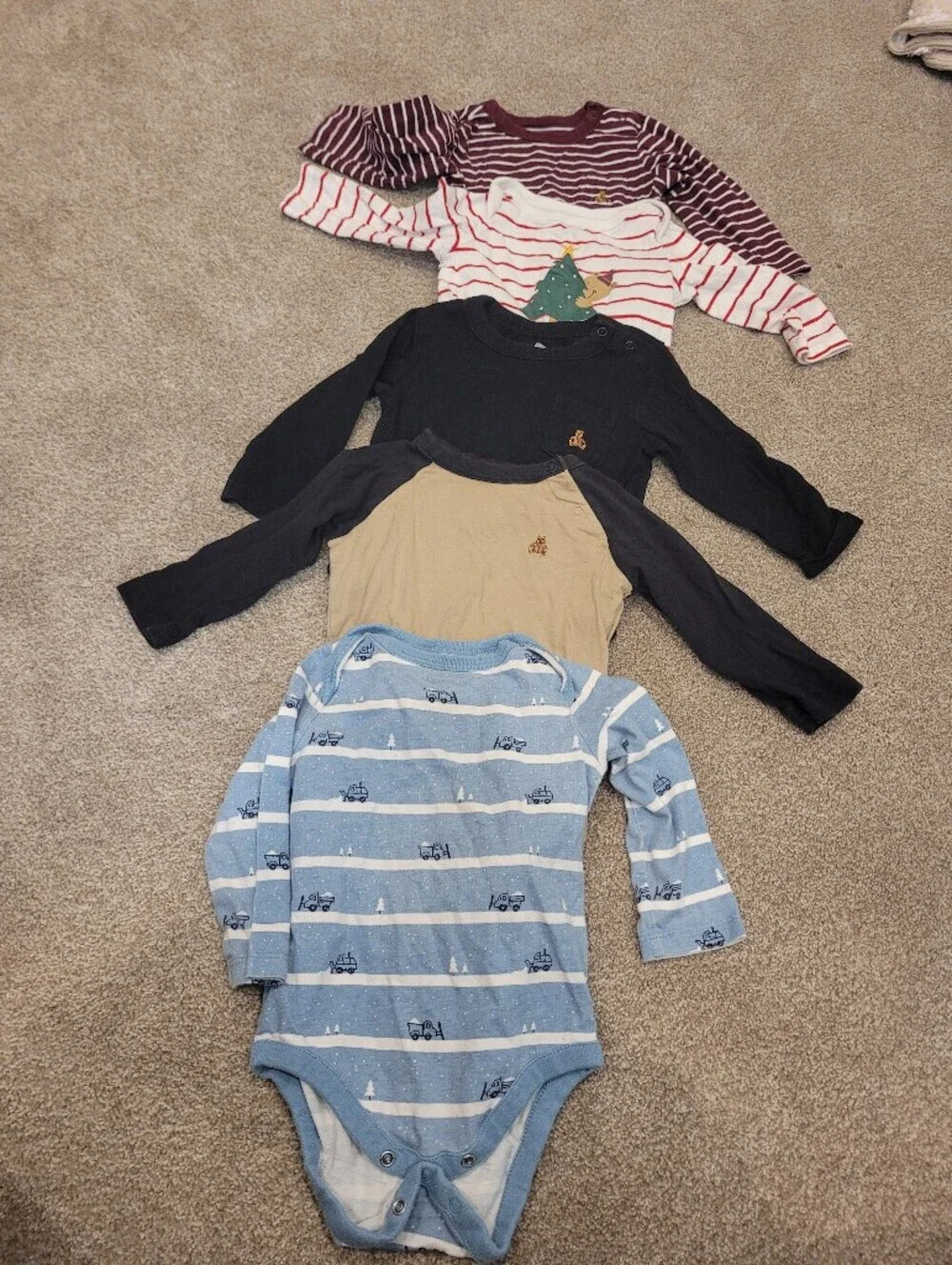 Gap Baby Set Of 5 Long Sleeve One Piece Size 6-12 Months